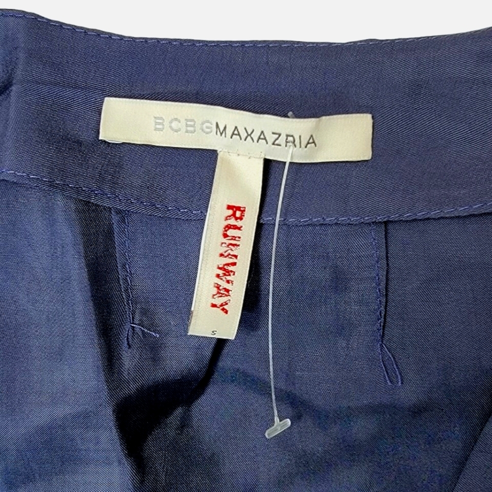 BCBGMAXAZRIA Navy Blue Iridescent Wrap Cocktail Dress NEW - Picture 13 of 16